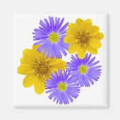 Aimant Fleurs sauvages colorés violet jaune photos (Devant)