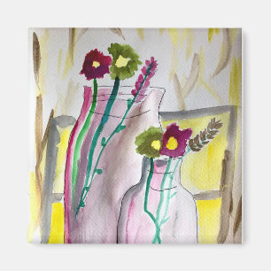 Aimant Fleurs sauvages dans un vase art abstrait