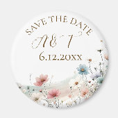 Aimant Fleurs sauvages d'aquarelle mariage Enregistrer la (Devant)