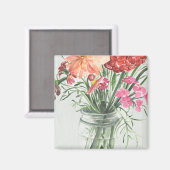 Aimant Fleurs sauvages d'été - Rose & Rouge (Recto/Verso)