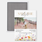 Aimant Fleurs sauvages Enregistrer Le Mariage Date (Recto/Verso)