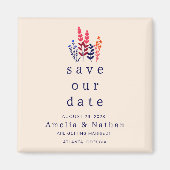 Aimant Fleurs sauvages Retro Non Photo Enregistrer la dat (Devant)