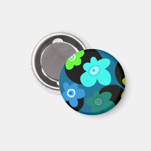 Aimant fleurs super colorées (Recto/Verso)