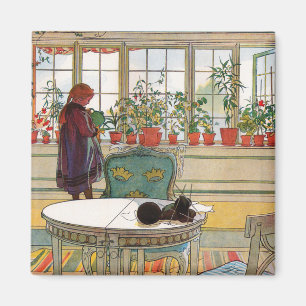 Aimant Fleurs sur le rebord de la fenêtre par Carl Larsso