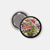 Aimant Fleurs sur verre tendu (Recto/Verso)