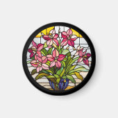Aimant Fleurs sur verre tendu (Devant)