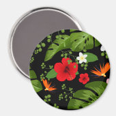 Aimant Fleurs tropicales Arrière - plan 4 (Recto/Verso)