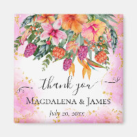 Fleurs tropicales colorées Merci Mariage Faveur