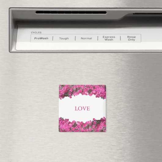 Aimant Fleurs tropicales en blanc (In Situ (Lave-vaisselle))