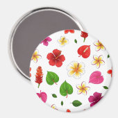 Aimant Fleurs tropicales hawaïennes (Recto/Verso)