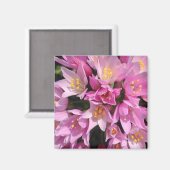 Aimant Fleurs tropicales roses et jaunes (Recto/Verso)