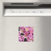 Aimant Fleurs tropicales roses et jaunes (In Situ (Lave-vaisselle))