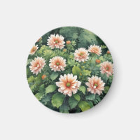 Fleurs Verdure Élégant Aquarelle