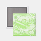 Aimant fleurs vertes (Recto/Verso)