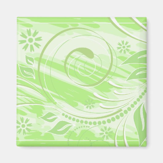 Aimant fleurs vertes (Devant)