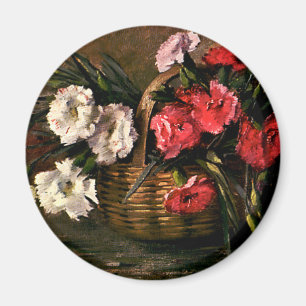 Aimant Fleurs victoriennes vintage, Œillets floraux