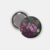 Aimant Fleurs Vintage Sombres (Recto/Verso)