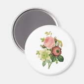 Aimant Fleurs vintages, Anémones Roses Clematis par Redou (Recto/Verso)