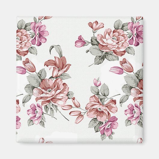 Aimant Fleurs vintages Chic Shabby (Devant)