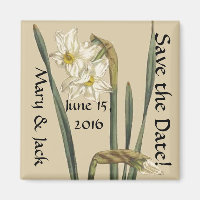 Fleurs vintages Floral Enregistrer l'aimant de dat