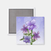 Aimant Fleurs violettes (Recto/Verso)