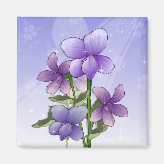 Aimant Fleurs violettes (Devant)
