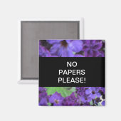 Aimant Fleurs violettes Aucun Papier S'Il Vous Plaît Aima (Recto/Verso)