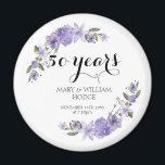 Aimant Fleurs violettes de lavande 50e anniversaire maria<br><div class="desc">Célébrez un amour qui a résisté à l'épreuve du temps avec notre design "Lavender purple florals 50e anniversaire de mariage". Parfait pour honorer un jalon doré, cet élégant et chaleureux morceau capte l'essence d'un voyage de 50 ans rempli d'amour, de rire et de souvenirs chéris. Idéal pour les invitations à...</div>
