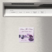 Aimant Fleurs violettes - Enregistrer La Date (In Situ (Lave-vaisselle))
