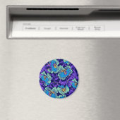 Aimant Fleurs violettes et bleues William Morris (In Situ (Lave-vaisselle))