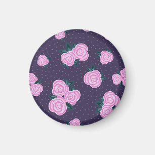 Aimant Fleurs violettes foncées vintage