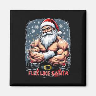 Aimant Flex Comme Santa Claus Bodybuilder Christmas Gym W