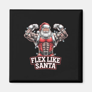 Aimant Flex Comme Santa Claus Bodybuilder Christmas Gym W