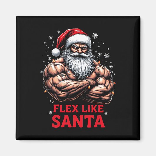 Aimant Flex Comme Santa Claus Bodybuilder Christmas Gym W (Devant)