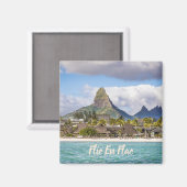 Aimant Flic en flac Plage Maurice Souvenir (Recto/Verso)