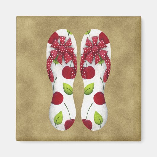 Aimant Flip Flop Cerises (Devant)