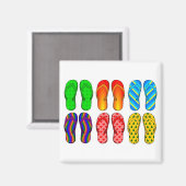 Aimant Flip Flops Colorful Fun Beach Theme Summer Toxits (Recto/Verso)