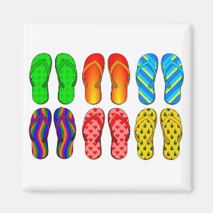 Aimant Flip Flops Colorful Fun Beach Theme Summer Toxits