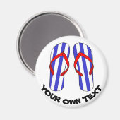 Aimant Flip Flops Plage Sandales Texte Personnalisé (Recto/Verso)