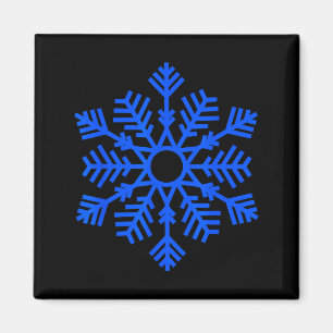 Aimant Flocon de neige bleu hiver pour hommes femmes et e