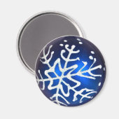 Aimant Flocon de neige en bleu (Recto/Verso)