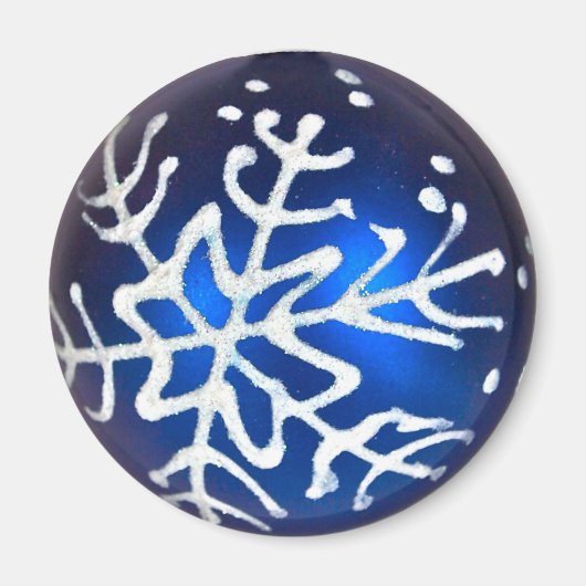 Aimant Flocon de neige en bleu (Devant)