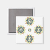 Aimant Flocon de neige Floral Orange Jaune (Recto/Verso)