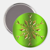 Aimant Flocon de neige Gold Christmas Star (Recto/Verso)