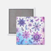 Aimant flocon de neige minimaliste  (Recto/Verso)