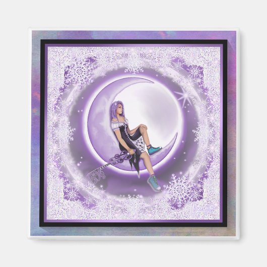 Aimant Flocon de neige pourpre (Devant)