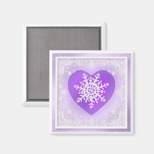 Aimant Flocon de neige pourpre (Recto/Verso)