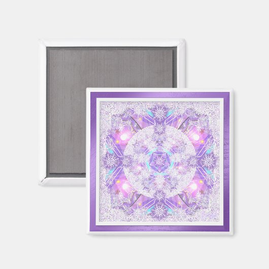 Aimant Flocon de neige pourpre (Recto/Verso)