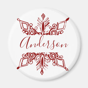 Aimant flocon de neige rouge personnalisé 