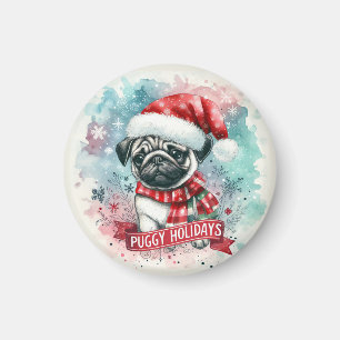 Aimant Flocon de neige Whimsical -, Charming Carlin Chien